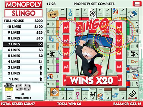 play monopoly slingo